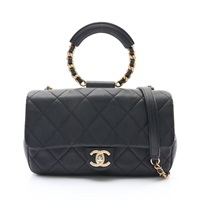CHANEL 香奈兒 In The Loop Flap 鍊帶 肩背包 黑色 菱格紋 羊皮 金扣 AS1358