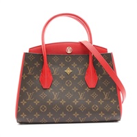LOUIS VUITTON LV 路易威登 Florine 兩用包 棕/紅色 原花帆布 M42270