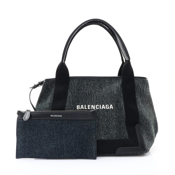 BALENCIAGA 巴黎世家 Navy Cabas 手提包 黑/藍色 帆布 339933