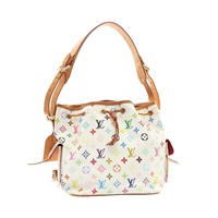 LOUIS VUITTON LV 路易威登 Petit Noe X Murakami 肩背包 白色 原花帆布 M42229