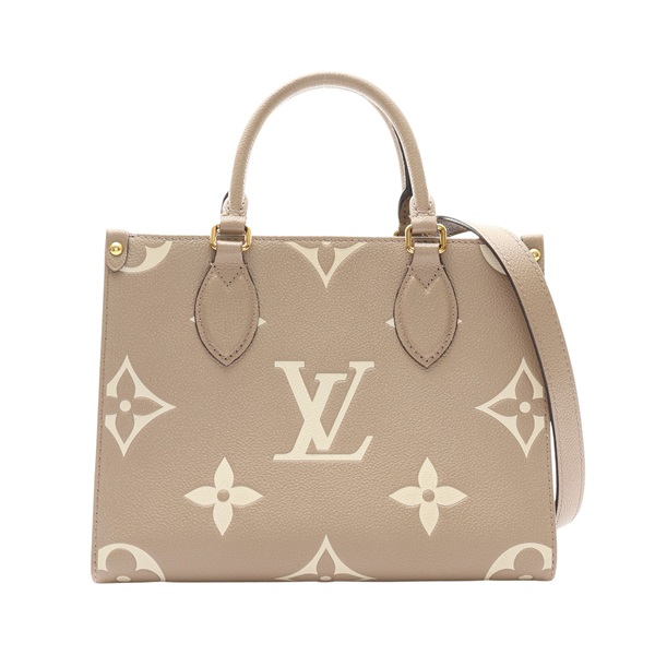 LOUIS VUITTON LV 路易威登 OnTheGo PM 兩用包 斑鳩灰 原花壓紋牛皮 M45779