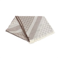 GUCCI 古馳 GG Logo 披肩 灰色 羊毛 絲綢 281942