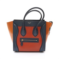 CELINE 賽琳 Luggage Micro Shopper 手提包 藍/橘色 牛皮 167793