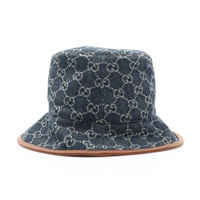 GUCCI 古馳 GG漁夫帽 帽子 #S 藍色 丹寧布 576371