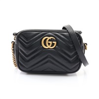GUCCI 古馳 GG Marmont 肩背包 黑色 牛皮 448065