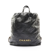 CHANEL 香奈兒 22 鍊帶後背包 黑色 牛皮 AS3859