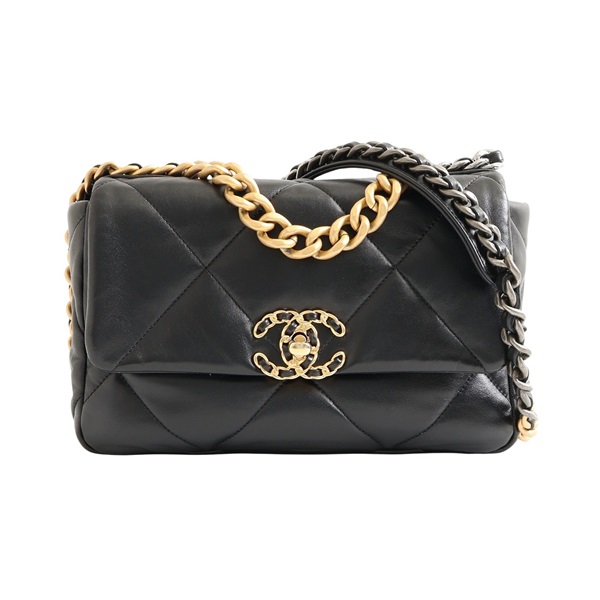 CHANEL 香奈兒 19 兩用包 黑色 羊皮 金釦 AS1160