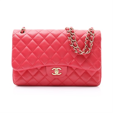 CHANEL 香奈兒 Coco Jumbo 30 鍊帶 肩背包 紅色 菱格紋羊皮 金釦 A58600