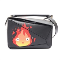 LOEWE 羅威 Loewe x Howls Calcifer 兩用包 黑色 牛皮 A510S21X89