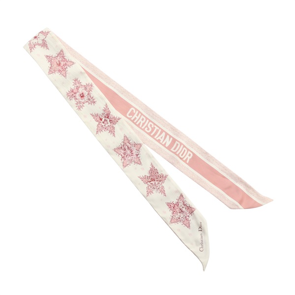 Dior 迪奧 Star Mitzah Twilly 絲巾 粉紅色 絲綢 55LKY106I610