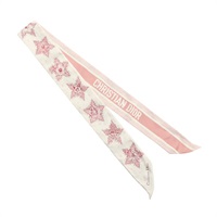 Dior 迪奧 Star Mitzah Twilly 絲巾 粉紅色 絲綢 55LKY106I610
