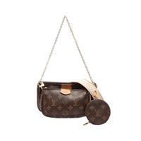 LOUIS VUITTON LV 路易威登 Multi Pochette Accessoires 兩用包 棕色 原花帆布 M44840