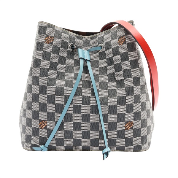 LOUIS VUITTON LV 路易威登 Neonoe MM 水桶包 肩背包 黑色 棋盤格 帆布 N40229