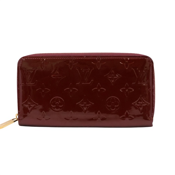LOUIS VUITTON 路易威登 拉鍊長夾 酒紅色 漆皮皮革 M93522