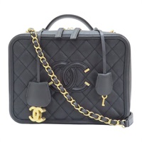 黑色 荔枝紋 牛皮 鍊帶 兩用包 A93344