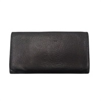 黑色 鴕鳥皮 MC2 Fleming 雙折 長夾