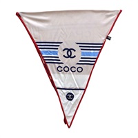 紅/藍/灰色 真絲 絲巾【CHANEL 香奈兒】