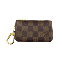 棕色 棋盤格 帆布 Key Pouch 零錢包 N62658