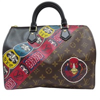 棕色 PVC塗層帆布 歌舞伎 Speedy 30 手提包 M43505