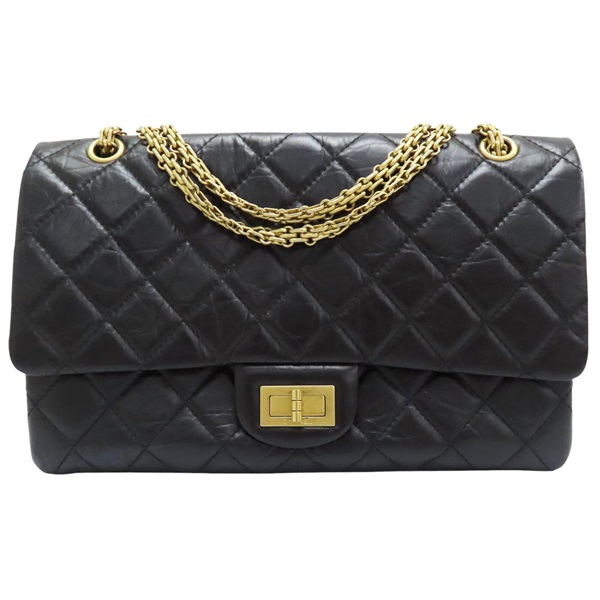 黑色 牛皮 2.55 鍊帶 肩背包 金扣