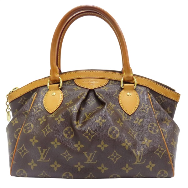 棕色 原花 PVC塗層帆布 手提包 M40143