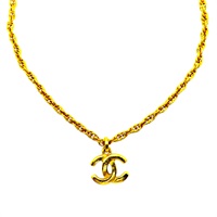 金色 合金 CC LOGO 項鍊【CHANEL 香奈兒】