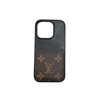 黑色 牛皮 棕色 原花 PVC塗層帆布 Iphone 15 Pro 手機殼 M62887