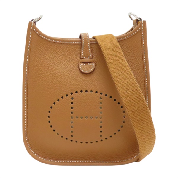 【再降價】金棕色 Clemence牛皮 Evelyne TPM 肩背包 U刻 銀扣【HERMES 愛馬仕】