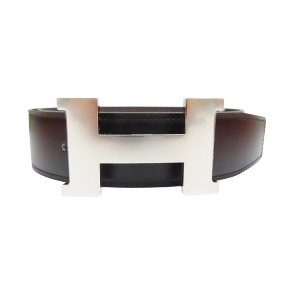 黑色 TOGO/BOX牛皮 H 皮帶 W刻 銀扣 85CM