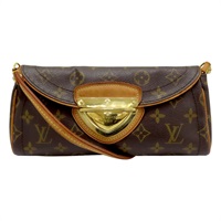棕色 原花 帆布 Pochette Beverly 肩背包 M40122