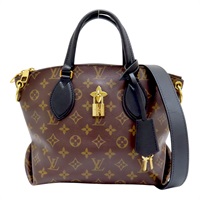 棕色 原花 帆布 Flower Zipped Tote PM 兩用包 托特包 M44351