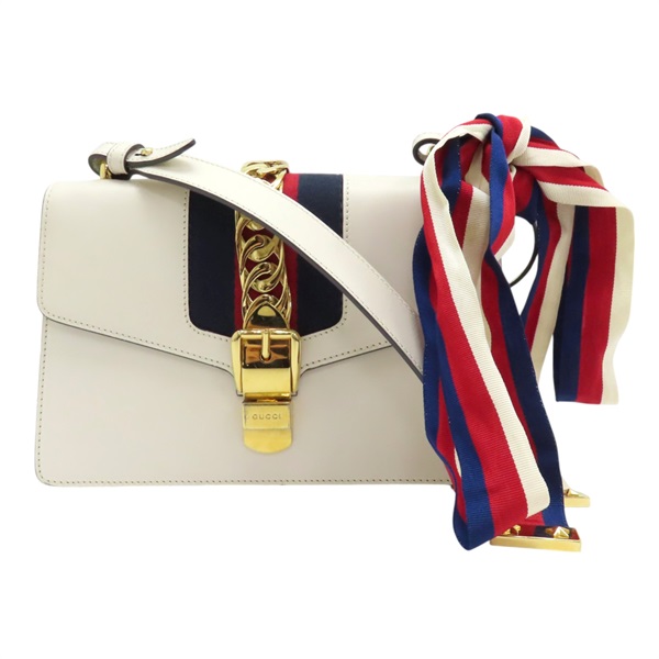 白色 皮革 Sherry Line Silvi 肩背包 421882