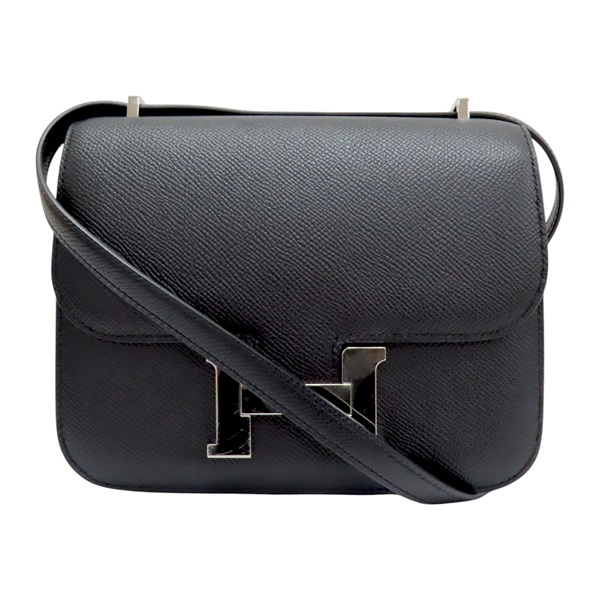 黑色 Epsom 牛皮 Constance Mini 康康包 肩背包 Y刻 銀扣【HERMES 愛馬仕】