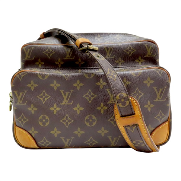 棕色 原花 帆布 Nile 肩背包 M45244