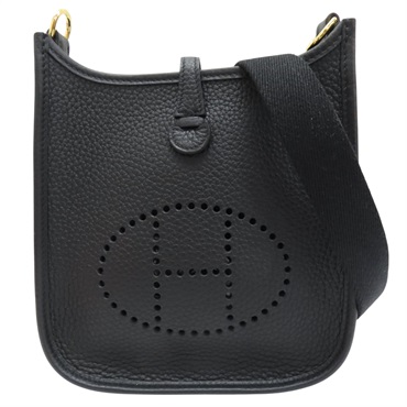 黑色 Tourillon牛皮 Evelyne TPM 肩背包 W刻 金扣【HERMES 愛馬仕】