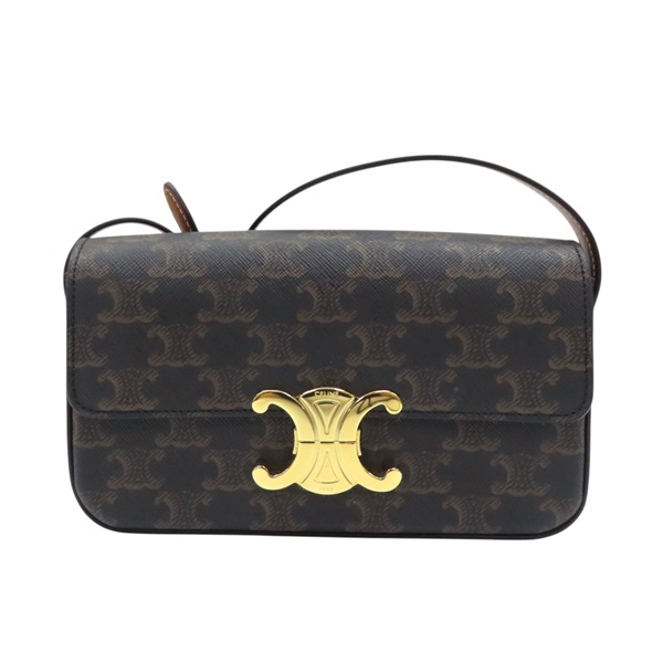 棕色 Triomphe帆布 牛皮 Claude 肩背包 194142CUZ.04LU