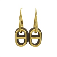 大象灰 牛皮 鍍金 O'Maillon 耳環【HERMES 愛馬仕】