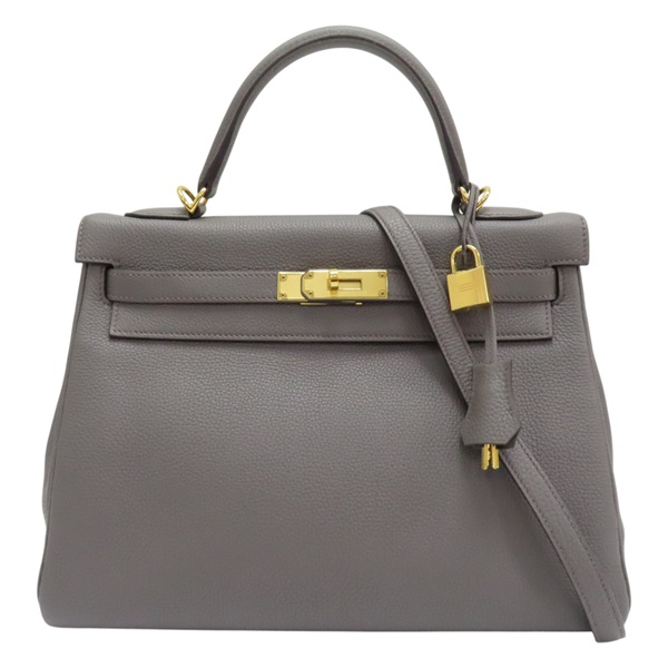 錫器灰 Togo牛皮 Kelly 32 凱莉包 兩用包 Y刻 金扣【HERMES 愛馬仕】