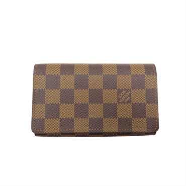 棕色 棋盤格 帆布 Tresor 中夾 N61736