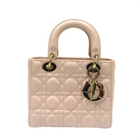 粉色 藤格紋羊皮 Lady Dior Mini 兩用包 M05380CAL 413U
