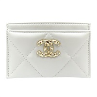 珍珠白 菱格紋 羊皮 卡片夾