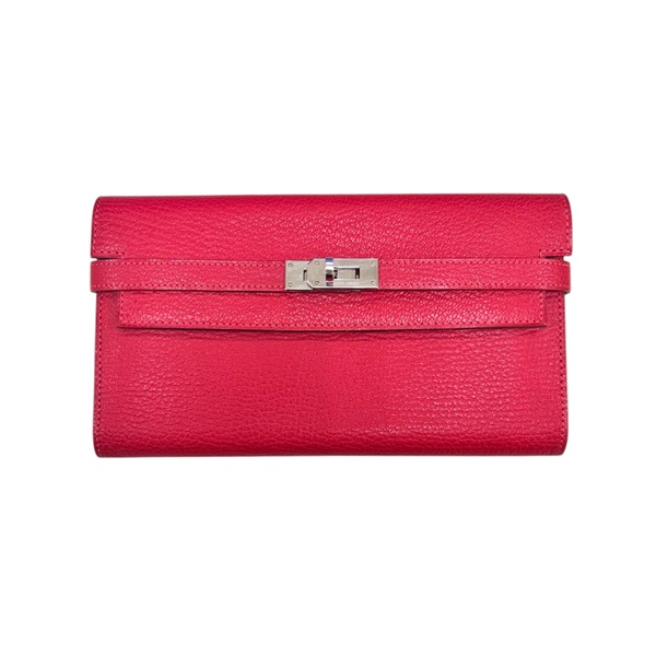 九重葛紅 Chevre Mysore羊皮 Kelly 長夾