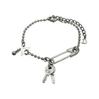 銀色金屬 別針 鑰匙 手鍊【Dior 迪奧】