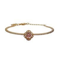 玫瑰金色電鍍 粉色水晶 Una 手環【SWAROVSKI 施華洛世奇】