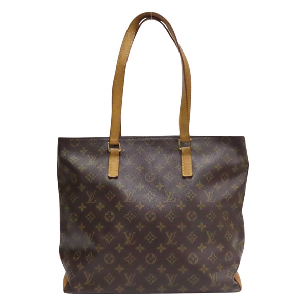 棕色 原花 帆布 Cabas Mezzo 肩背包【LOUIS VUITTON LV 路易威登】 M51151