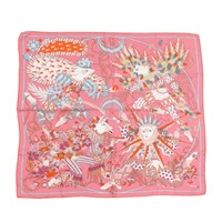 粉色 四季祭典 Le Sacre des Saisons 絲質方巾 90X90