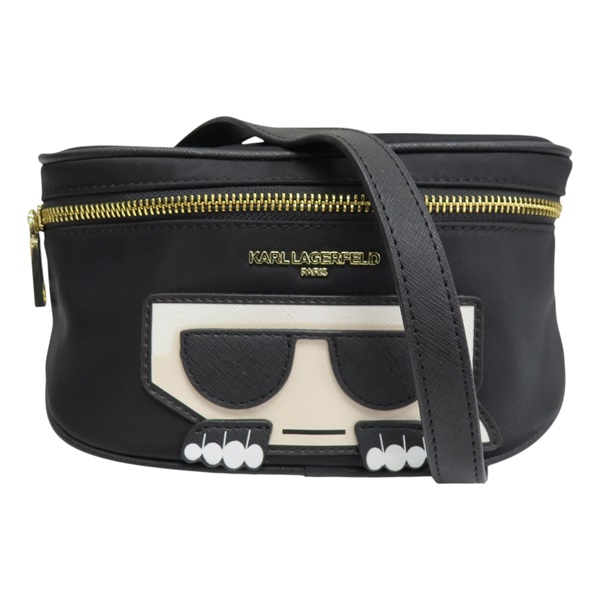 黑色 尼龍 腰包【KARL LAGERFELD】