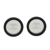黑色塑料 鏡面 雙C 耳環【CHANEL 香奈兒】