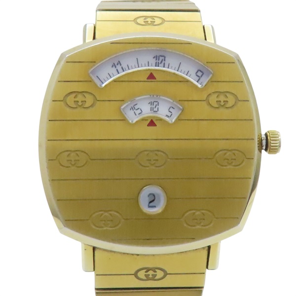 金色錶盤 不鏽鋼 Grip 腕錶【GUCCI 古馳】 157.4