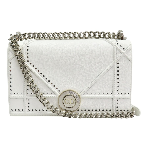 白色 皮革 Diorama 肩背包